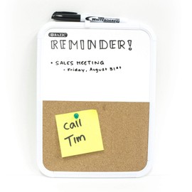 BAZIC Dry Erase Lap Board & Cork Bulletin & Marker, 8.5x11 Inch Whiteboards Cork Boards Small Portable for Kids Student Teacher School, 1-Pack