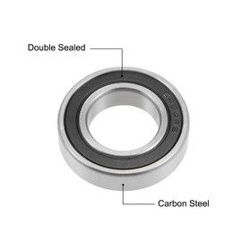 sourcing map 6904-2RS Deep Groove Ball Bearings Z2 20mm x 37mm x 9mm Double Sealed Carbon Steel 5pcs