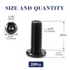 M8 x 20mm 20Pcs Flat Head Hex Socket Cap Screws
