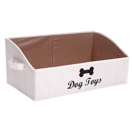 Morezi Morezi Linen-cotton blend dog toy basket and dog toy box, dog toy basket storage - Perfect for organizing pet toys, blankets, leashes, chew toys - Beige - Dog