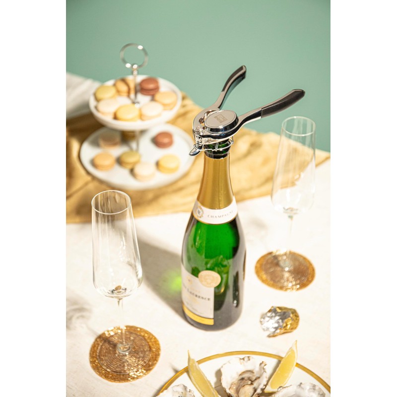 Vacu Vin Champagne Bottle Opener, Stainless Steel