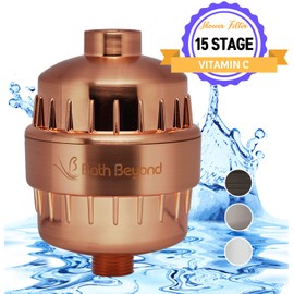 Bath Beyond Shower Filter Vitamin C 15 Stage High Output Water Filter With cartridge for Hard Water - Shower Head Filter Rose Gold