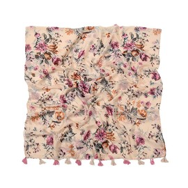 Yeieeo Leopard Pattern Printed Fringed Scarf Long Large Animal Print Shawl Wrap for Women(Floral 1)