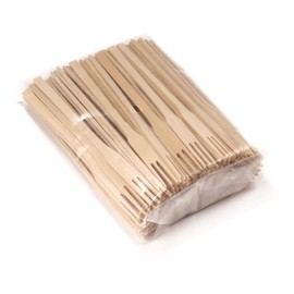 BambooMN Brand - 5.5" Decorative Bamboo Trident Fruit Fork / Cocktail Pick - 100 Pieces