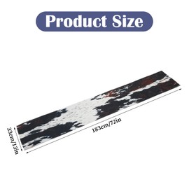 YBEATY Cow Print Table Runner Cotton Linen Rustic Animal Skin Pattern Art Country Farmhouse Cottage Table Decoration Western Style Cowhide Print Dinner Runner for Home Living Kitchen Dining
