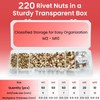 JoblikeBrez Carbon Steel Rivet Nut Set, 220 Pieces Threaded Sleeve