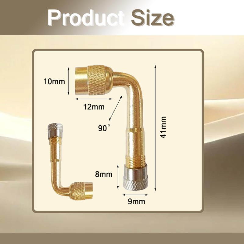 2 Stück 90 Grad VentilverläNgerung, Luftpumpe Adapter,VentilverläNgerung Autoventil,Winkel VentilverläNgerung Autoventil