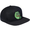 Cadency® Pepe Coin Snapback Cap, Black, Unisex, Adjustable Size, black