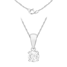Tuscany Silver Women's Necklace 925 Sterling Silver 1 Zirconia Colourless 8,43,6574 45 CM