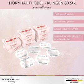 Solingen Callus Slicer Blades / Replacement Blades for Callus Slicer - Rust-Proof / Individually Packed (80)