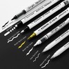7Pcs White Acrylic Ink Pens Opaque Gold Black Dual Tip