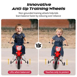 Forever Source 12V Kids Ride On Motorcycle w/Treaded Tires, Kids Motorcycle w/Music, Bluetooth, Spring Suspension, 3.11mph Top Speed, Ages 37-96 Months, Red