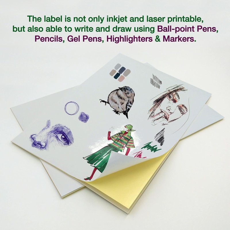 50 Sheets Glossy White Printable Sticker Paper A4 | Inkjet