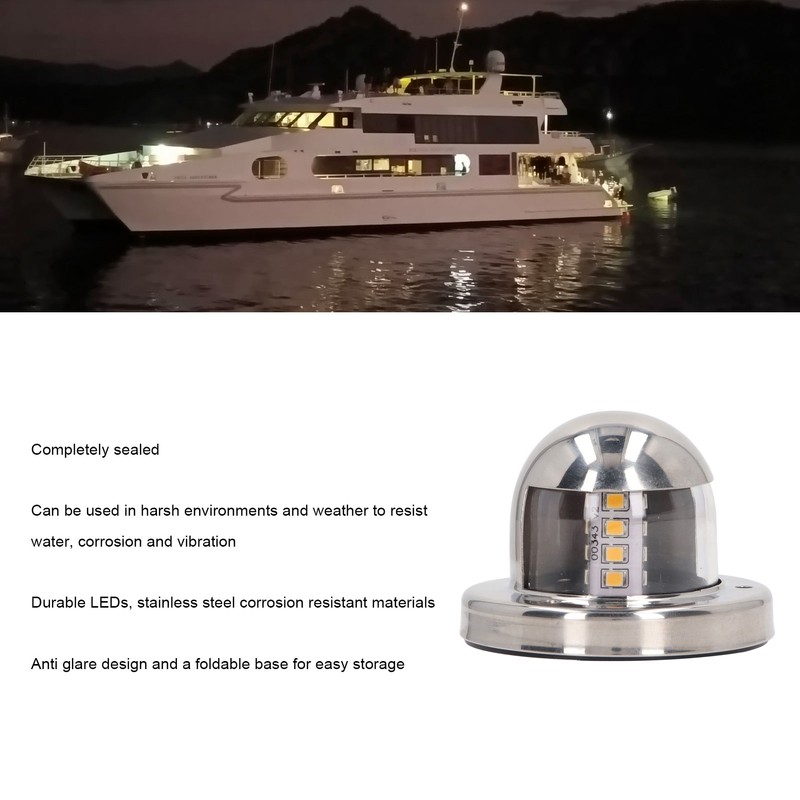 12V DC Boat Anchor Lights 135° White LED Navigation Stern