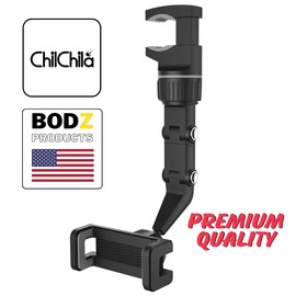 Upgraded 360° Rearview Mirror Phone Holder for Automobile, Universal Full-Rotatable Phone Holder with Adjustable Length and Angle for All Mobile Smart Phones, Easy to Mount. Usable at Home and Office.