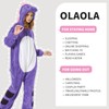 OLAOLA Unisex Animal Onesies, Flannel Purple Dinosaur Adult Onesie, Plush