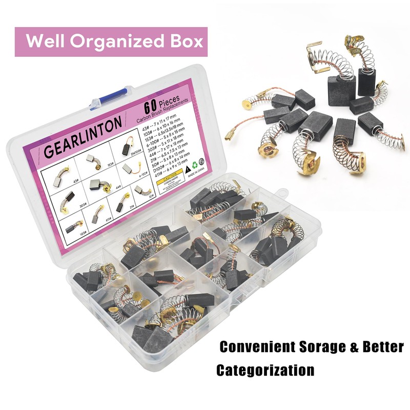 GEARLINTON Electric Motor Carbon Brushes for Power Tools Repair Maintenance,