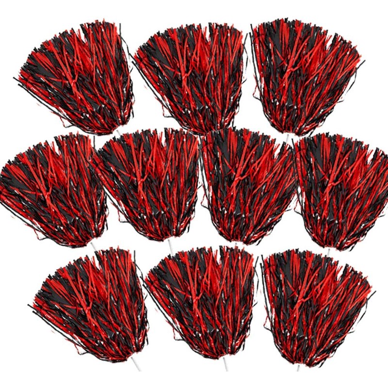 Anderson's Premium Black and Red School Spirit Shakers, Cheerleader Pom