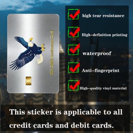 4Pcs U.S. 250th Anniversary Credit Card Stickers — Patriotic-Themed Stickers for Credit and Debit Cards — 250th Anniversary Edition Stickers (Silver Eagle)