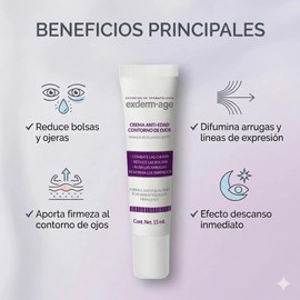Exderm Age Crema Contorno de Ojos Antiedad y Antiojeras Reduce Bolsas con Retinol Prote?na de Soya Extracto Avena Tratamiento Reafirmante 15 Ml