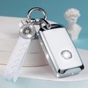 SHANGHONG Compatible with Mazda Key Fob Cover with Keychain Leather
