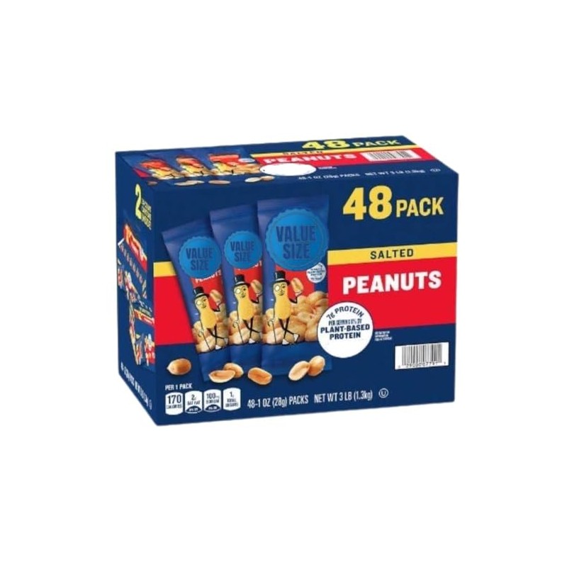 Salted Peanuts, 1 oz Individually Packaged Snack Packs – Roasted