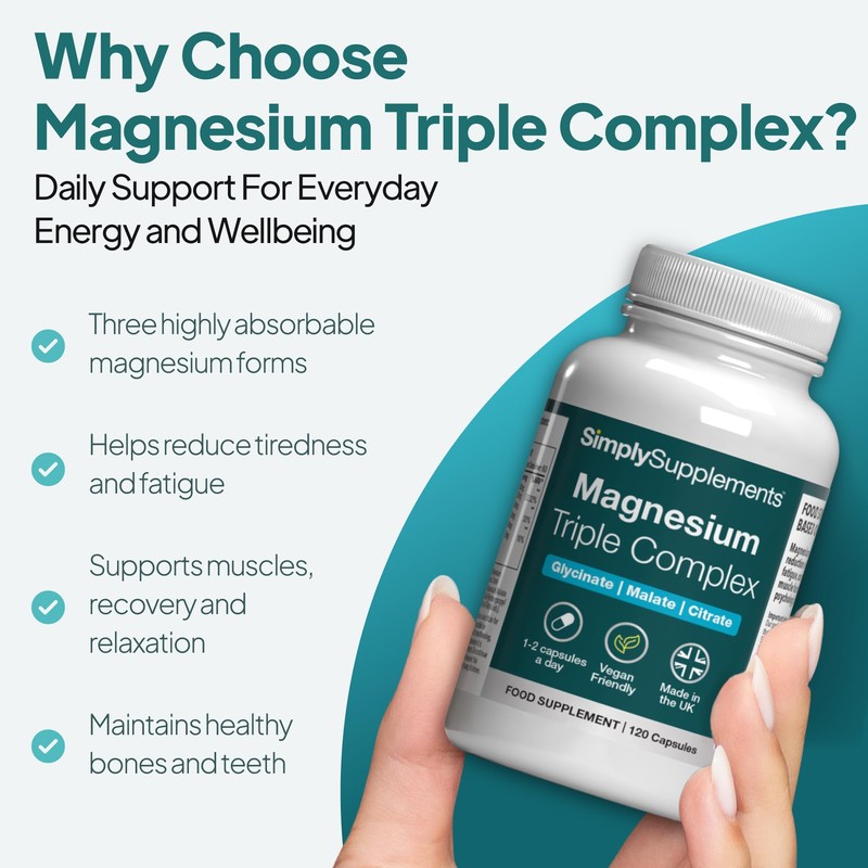 Magnesium Triple Complex | Glycinate, Malate & Citrate | Supports