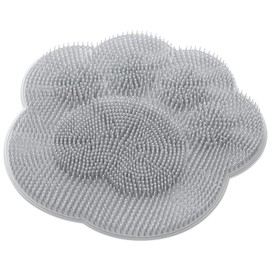 【全5カラー&ズルする足臭ブラシ】Komriland 足洗マット 足臭バスター 抗菌 やわらかい 吸盤付き 足臭い対策 足裏ブラシ 子ども フットケア 浴室 足裏マッサージ かわいい グレー