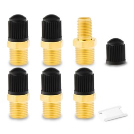 GORAGUCHI 6PCS 1/4" NPT Tank Valve, Anti-Corrosion Brass Schrader Valve with 1/4" Male NPT, for Air compressor/Air Tanks Tools