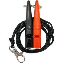 ACME Dog Whistle No. 210.5 with Whistle Band | Double Pack | 2 Whistles Including 2 Bands | Ideal for Recall - Loud and Far-reaching (Black + DG Orange)