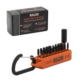 Railer 20pc Screwdriver Bit Set - Premium S2 Steel 1 Inch Impact Driver 20-Piece Bit Set With A Storage Bit Holder & Carabiner