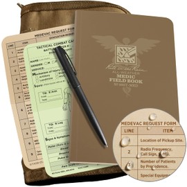 Rite in the Rain All-Weather 5.75” x 8.5” Soft Bound Medic Notebook Kit, Prolonged Casualty Care Medic Kit (No. 980T-MED-KITL)