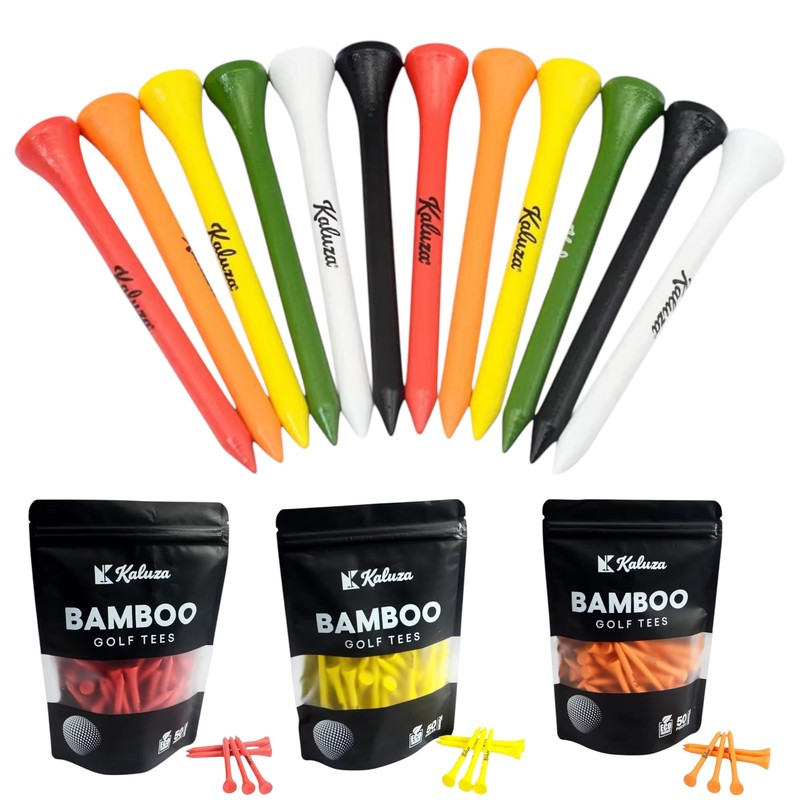 Kaluza Eco-Friendly Bamboo Golf Tees - 50 Pieces | 70mm