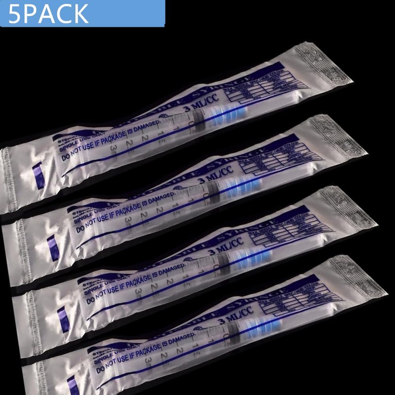 5 Pack 3ml 23 Gauge - Luer Lock 1ml 2.5ml