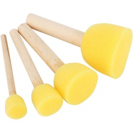 4 Unids Esponja Plantilla Redonda Mango De Madera Espuma Esponja Cepillo De Pintura Muebles Artesanías Arte Herramientas de Pintura Suministros