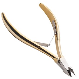 Professional Gold-Plated Carbon Steel cuticles Pliers, cuticles Pliers, Professional cuticles Cutter, Stainless Steel cuticles Scissors, Double Spring, 6mm Jaws for Dead Skin and cuticles Pliers