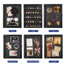 Large Jersey Frame Display Case, Black Shadow Box Frame 13X17 with Slot, for Graduation/Pet/Medal/Coin/Wedding Keepsakes, Anniversary/Birthday/Bridal/Engagement/Wedding Registry/House Warming Gifts