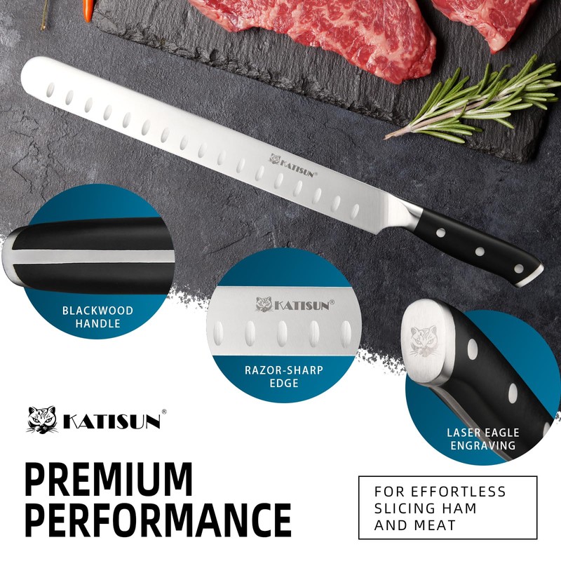 KATISUN Brisket Knife, 13.7 Inch Carving & Slicing Knife for