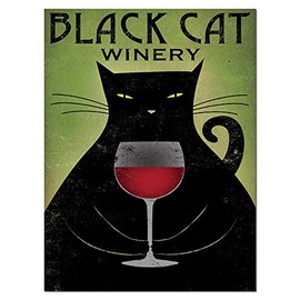 Gango Home Décor Black Cat Winery Red Wine Print by Ryan Fowler; One 12x16in Paper Poster