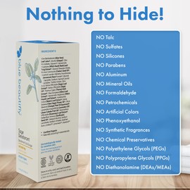 Blue Beautifly Sage Natural Deodorant for Women & Men - Combats Unpleasant Odors Botanically - No Aluminum, Talc, Phthalates, Paraben, Fragrances, Carcinogens, or Toxins - Non-staining - 1.7 fl oz