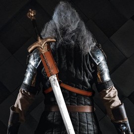 Joukavor Sword Back Holster Medieval Sword Sheath Back Strap Leather Back Scabbard Sword Holder (Brown-2)