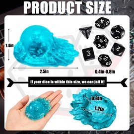 Harrycle Dice Jail Gelatinous Cube Dice Prison Resin Dice Cage Translucent Dice Storage Dice Container Dice Holder Dice Miniature Accessory for Table Game Party Gatherings Gifts (Blue)