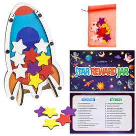 Star Reward Jar System for Kids Rocket Incentive Behavior Rewards Classroom Home & Class Students Potty Training Chores by Glacient