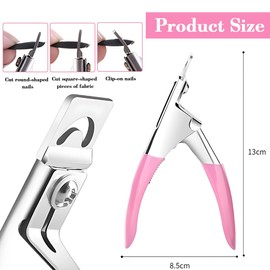 JUGUTA Nail Clippers, Nail Clippers, Gel Nails, Nail Clippers, Manicure Tip Cutter, Professional Gel Nails, Nail Clippers, Manicure Nail Clippers, for Artificial Nails, Gel Nails, False Nails (Pink)