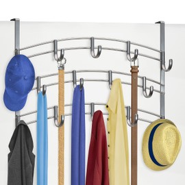 LYNK Professional® Home™ Over Door Hooks Rack - 14 Hook Over Door Hanger - Over Door Towel Rack - Hanging Towels or Clothes - Bathroom, Bedroom or Laundry Room - Lifetime Ltd. Warranty - Platinum