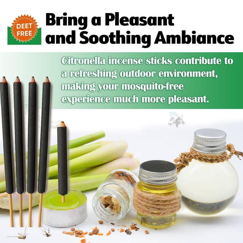 Extra Large Mosquito Repellent Sticks 24 Pack, Natural Outdoor Patio