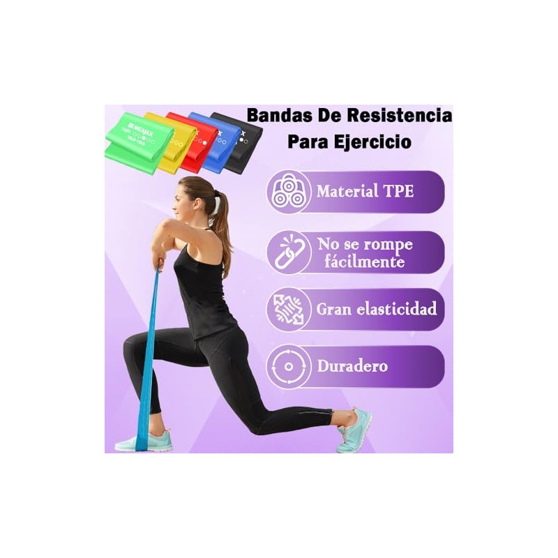 Meajax Bandas de Resistencia TPE, Ligas de Resistencia para Ejercicio