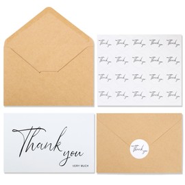 Joyberg Joyberg Thank You Cards With Envelopes 34 pack, 4x6 Inch White Thank You Envelopes are Suitable for Weddings, Graduations, Funerals and Other Occasions.
