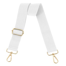 sourcing map Wide Shoulder Strap, 3.8cm Adjustable Purse Strap Replacement Crossbody Strap for Shoulder Bag Handbag, White, Light Gold Pull Core Buckle