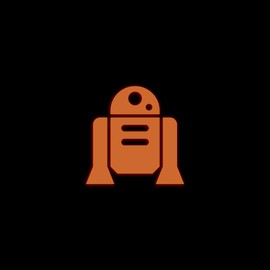 Star Inspired Movie Character Space R2d2 Style 3 Glow in The Dark Sticker Decal for Phone Tablet Laptop Car Truck Window | 3" Sticker | Orange